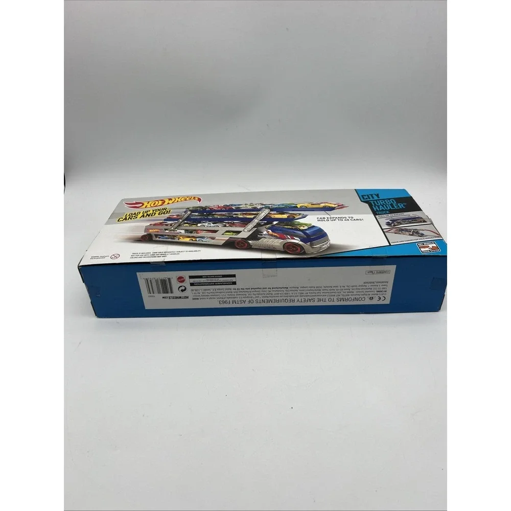 Hot Wheels City Turbo Hauler Truck Pull Up To Expand Holds Up To 40 Cars Ages 3+